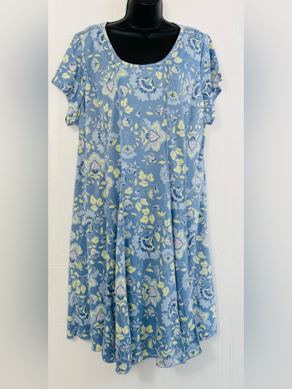 Ruby Rd Textured Floral Pleats Beach Cruise Dress Women's Plus 2X Gored Pleats
